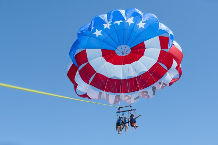 a parachute in the air